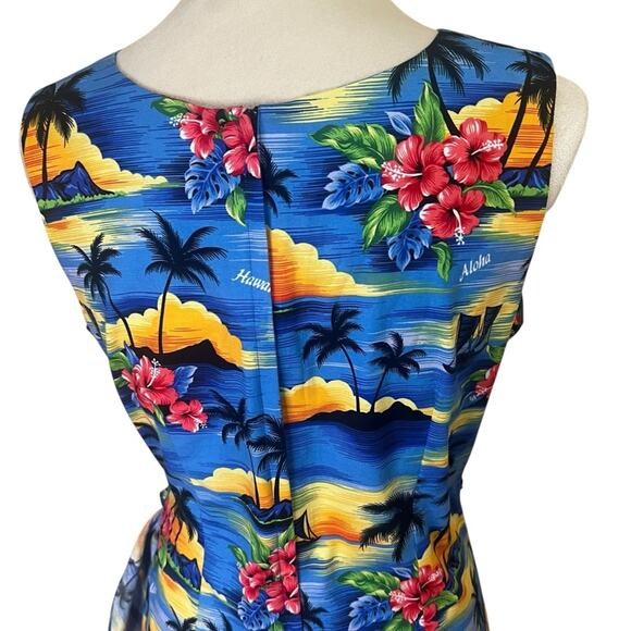 Kiana Vintage Hawaiian Sundress | Made in Hawaii | Size M | Sunset Palmtrees - Picture 7 of 10